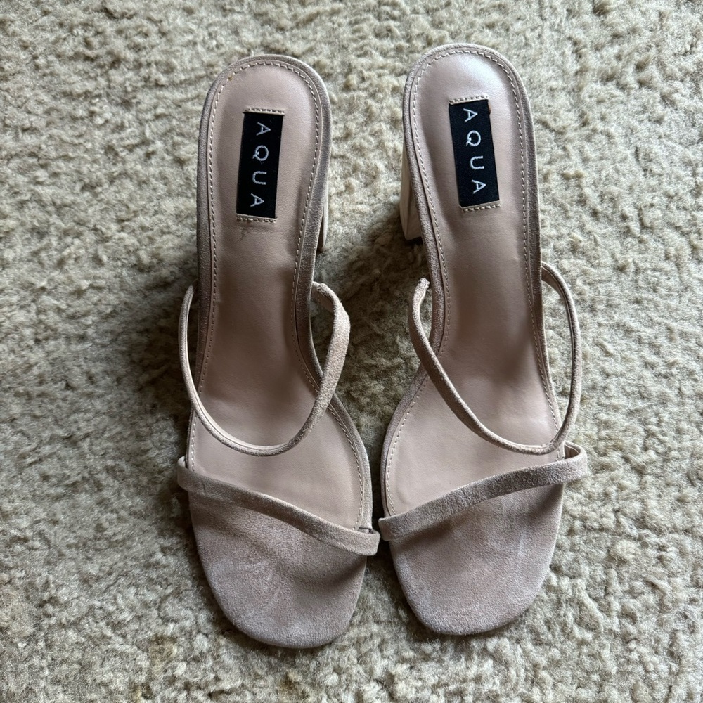Brand new aqua thick heel Sandals